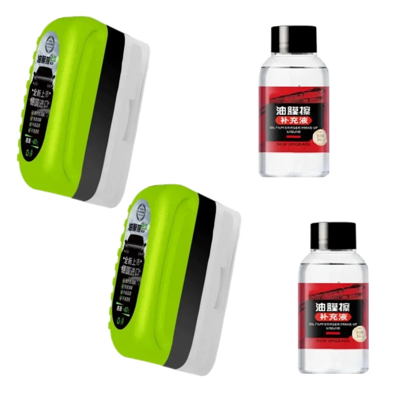 150ml Car Glass Oil Film Remover Window Windshield Polishing Sponge Brush Clear Vision Hydrophobic Water Spots Cleaning Tools